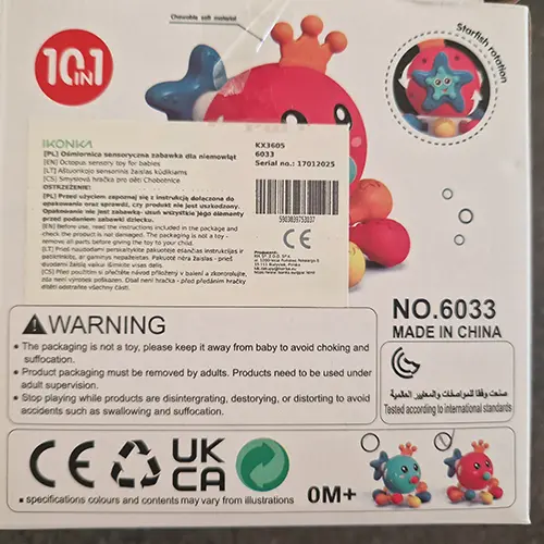 Photo from the official notice: IKONKA Octopus sensory toy for babies — choking risk