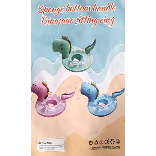 Photo from the official notice: Bukbas Sponge bottom handle Dinosaur sitting ring inflatable swim seat — drowning risk