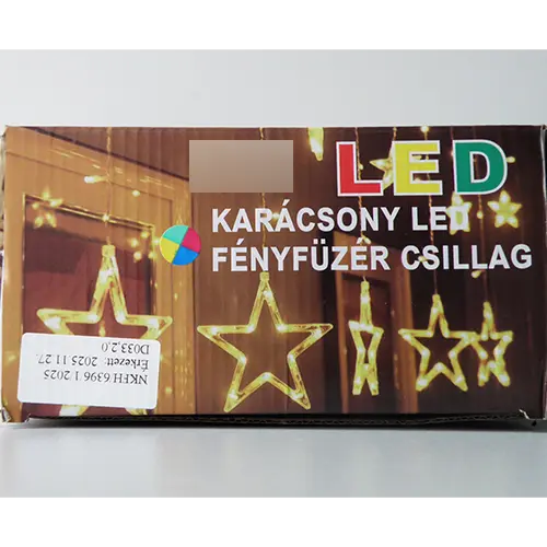Foto dell’avviso ufficiale: Karácsony LED fényfüzér csillag Catena di illuminazione — rischio: Scossa elettrica