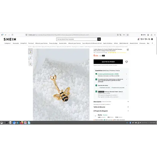 Foto dell’avviso ufficiale: 1 pièce Mignon En Forme D'abeille Nombril Anneau Avec Zircone Cubique Pierre Décoration Gioielli per piercing — rischio: Rischio chimico