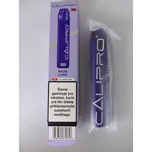Photo de l’avis officiel: CALIPRO IVG Razz Lush Cigarette électronique jetable — risque: Risque chimique