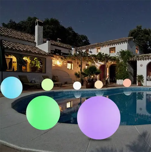Photo from the official notice: LED flytande bolllampa floating lamp — environment risk