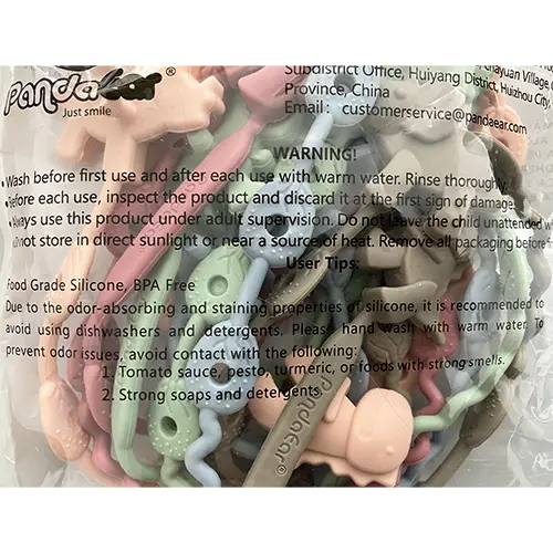 Photo from the official notice: PandaEar Pacifier Clips soother holder — strangulation risk