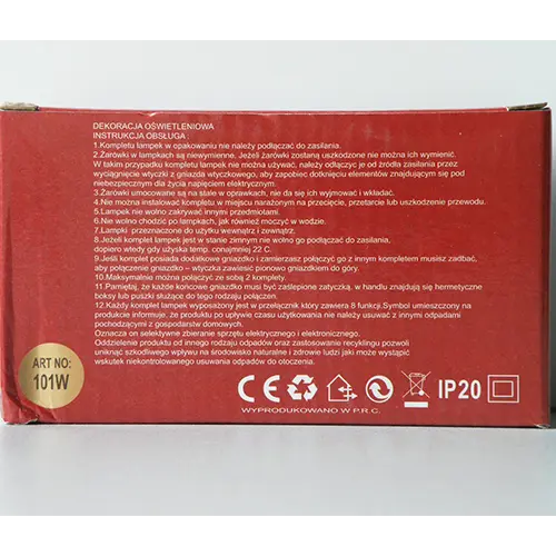 Foto do aviso oficial: nincs lampki choinkowe Corrente de iluminação — risco: Choque elétrico
