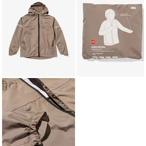 Foto dell’avviso ufficiale: Hema Waterproof rain jacket for children taupe Giacca per bambini — rischio: Rischio chimico & Ambiente