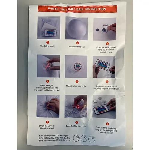 Photo from the official notice: Luminous LED Ball luminous balloon — environment risk