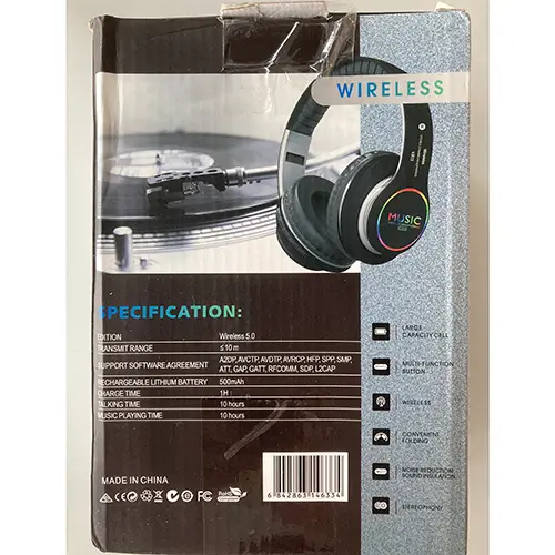 Photo de l’avis officiel: APTX High quality audio wireless headphones Écouteurs — risque: Risque chimique & Environnement