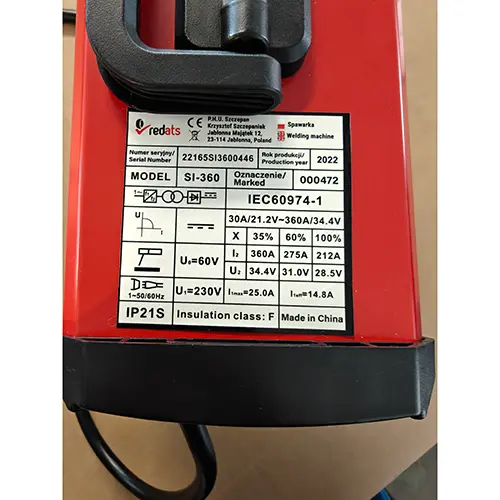 Foto aus der offiziellen Meldung: Redats Welding machine MMA Inverterschweißgerät — Risiko: Elektrischer Schlag