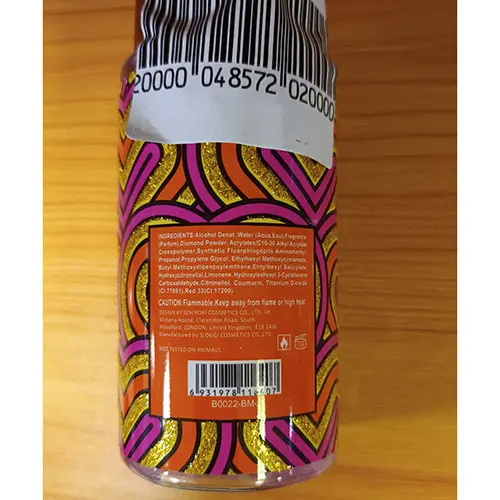 Photo de l’avis officiel: Heart Beat fragrant mist brume parfumee Spray pour le corps — risque: Risque chimique
