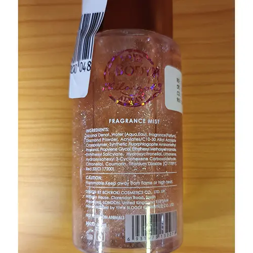 Photo from the official notice: Wish You body spray — chemical risk