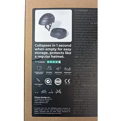 Photo from the official notice: Closca Helmet Loop bicycle helmet — injuries risk