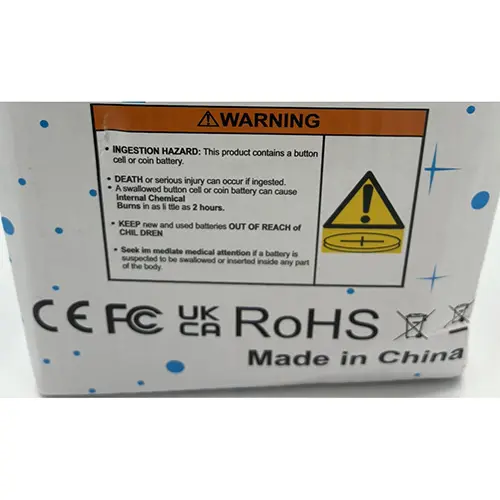 Photo from the official notice: ‎TOPINCN Solar powered LED lights — environment risk