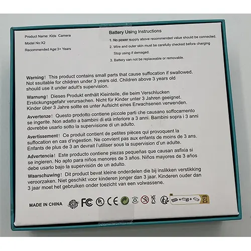 Photo from the official notice: Kids camera toy camera — environment risk