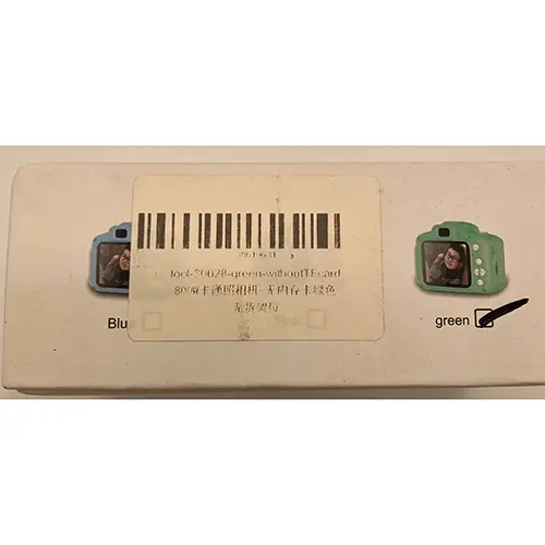 Photo from the official notice: Childrens digital camera toy camera — chemical & environment risk