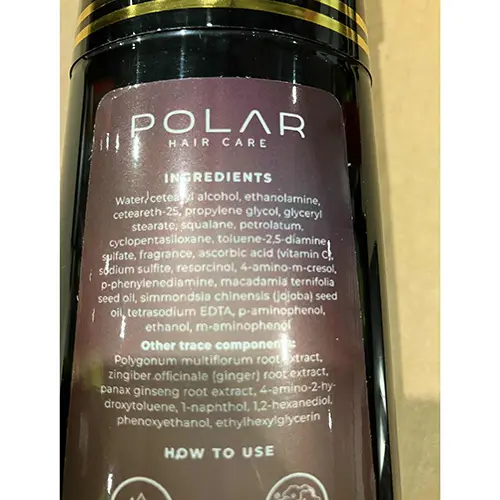 Foto dell’avviso ufficiale: Polar Hair Care Dark Brown Hair Dye Shampoo — rischio: Rischio chimico