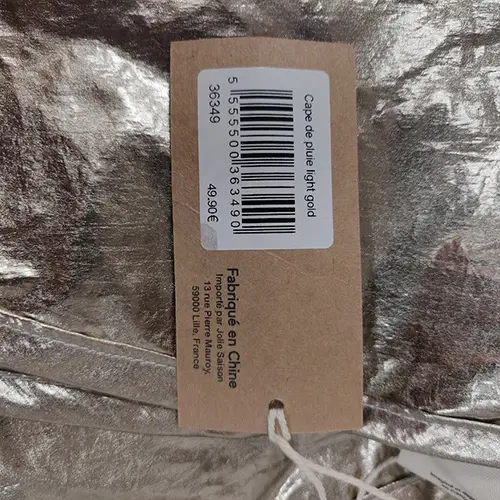 Photo de l’avis officiel: Cape de pluie light gold imperméable pour enfants — risque: Etranglement
