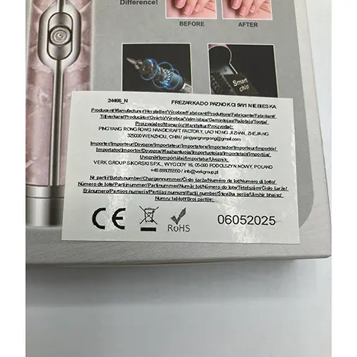 Foto aus der offiziellen Meldung: Elektrisk nagelfil Nagelfeile — Risiko: Umwelt