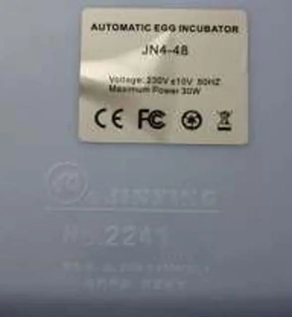 Photo de l’avis officiel: Jinxing 48 Egg Automatic Egg Incubator Incubateur d’œufs — risque: Choc électrique