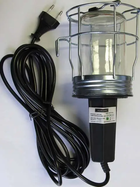 Photo de l’avis officiel: SYNCHRO Working Lamp 60W Lampe d’atelier — risque: Choc électrique