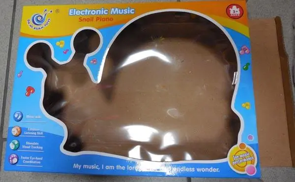 Foto dell’avviso ufficiale: Da Ni Xuan Toys, HO-HO Electronic Music Snail Piano Strumento musicale giocattolo — rischio: Ostruzione delle vie aeree