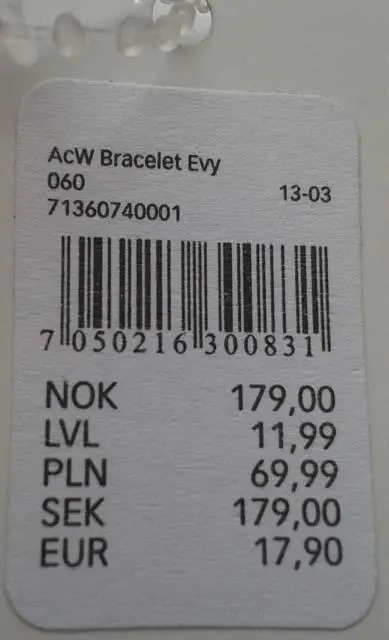 Photo de l’avis officiel: C AcW Bracelet Evy — risque: Risque chimique