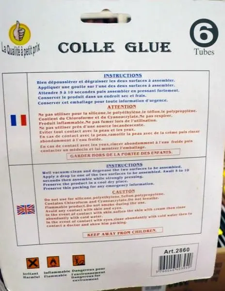 Photo de l’avis officiel: Colle Fixtout Colle Glue Extra Forte — risque: Risque chimique