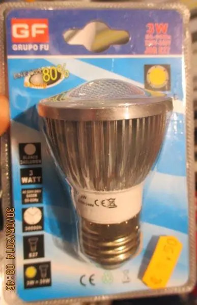 Foto do aviso oficial: GF - GRUPO FU Lâmpada LED — risco: Choque elétrico