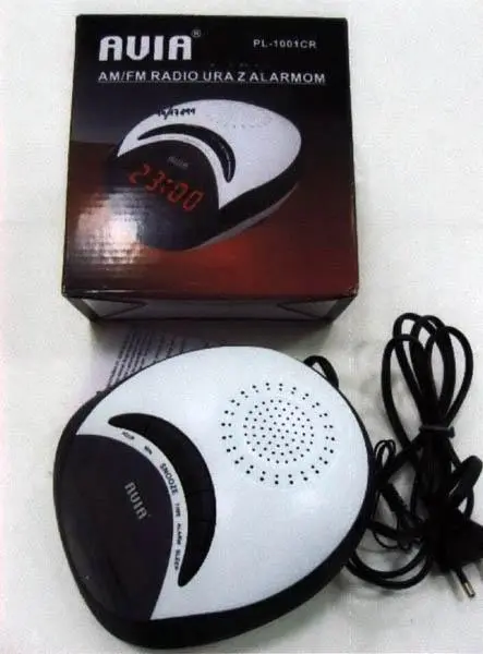 Photo from the official notice: AVIA AM/FM RADIO URA Z ALARMOM clock radio with alarm — environment risk