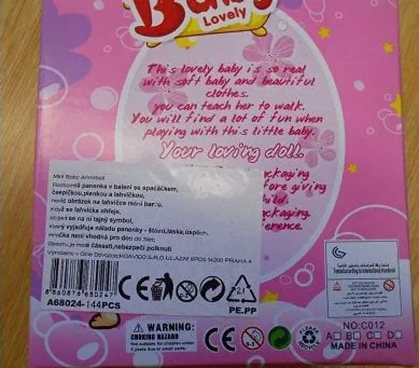 Foto do aviso oficial: Baby Lovely Boneca de plástico — risco: Químico