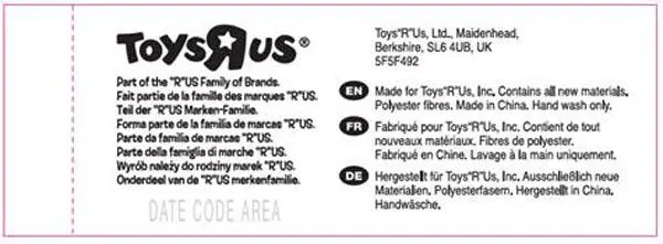 Foto del aviso oficial: Animal Alley / Toys R Us Juguete de peluche — riesgo: Atragantamiento