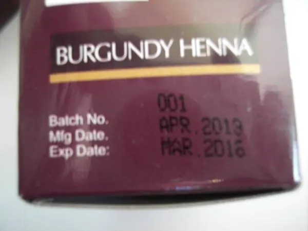 Photo de l’avis officiel: Henna Vital Kizil Burgundy Henna Colorant pour cheveux — risque: Risque chimique