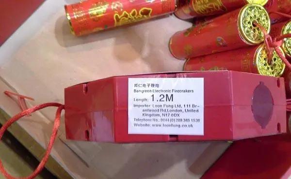 Foto do aviso oficial: Bangreen Electric Firecracker Corrente de iluminação — risco: Choque elétrico