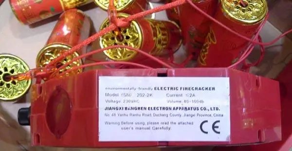 Foto do aviso oficial: Bangreen Electric Firecracker Corrente de iluminação — risco: Choque elétrico