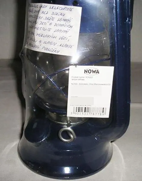 Foto dell’avviso ufficiale: Nowa Lampa Naftowa (kerosene lamp) Lampada a olio — rischio: Rischio chimico