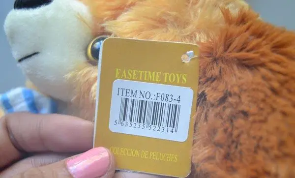 Photo from the official notice: Easetime Toys soft toy — choking risk (A12/0262/15)
