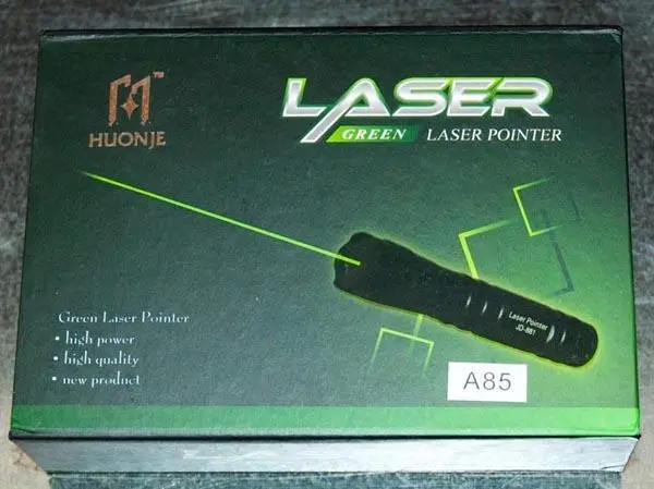 Foto uit de officiële melding: Huonje Green Laser Pointer Laserpointer — risico: Aantasting van het gezichtsvermogen
