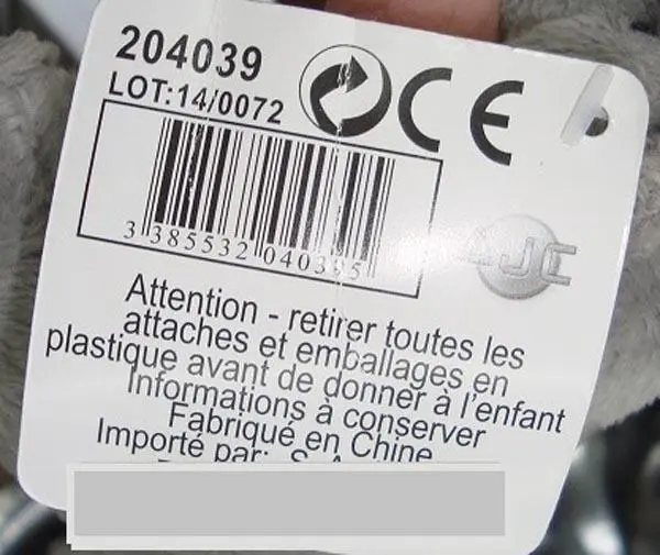 Photo de l’avis officiel: Jouet doux — risque: Étouffement (A12/0320/15)