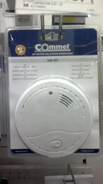 Photo from the official notice: COMMEL Carbon Monooxide Alarm carbon monoxide detector — suffocation risk