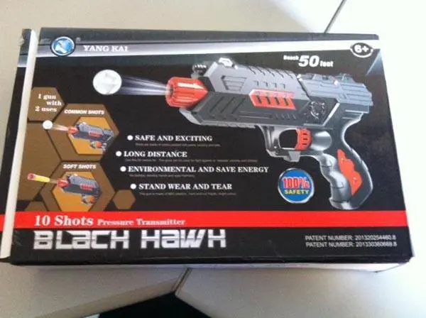 Photo de l’avis officiel: Yang Kai Black Hawk Pistolet à jouets — risque: Étouffement