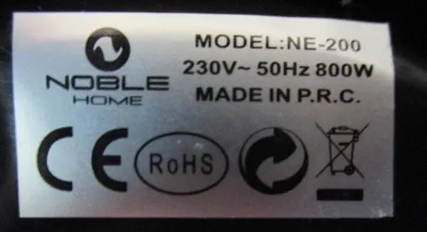 Photo de l’avis officiel: NOBLE HOME Electrical Brewing Pot Cafetière — risque: Brûlures