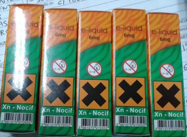 Photo de l’avis officiel: MAX e-liquid Liquide pour cigarettes électroniques — risque: Risque chimique