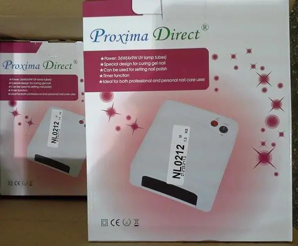 Foto do aviso oficial: Proxima Direct UV Lamp Lâmpada de unhas UV — risco: Choque elétrico
