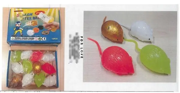 Photo de l’avis officiel: Smash Water Ball Balles de jouet collants — risque: Risque microbiologique