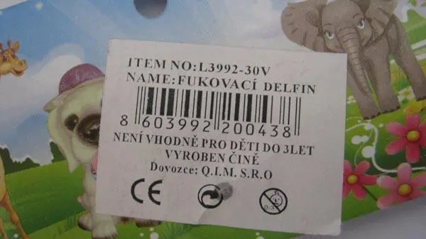 Foto dell’avviso ufficiale: Chuang bo Lel Squeaky dolphin Giocattolo di plastica — rischio: Rischio chimico