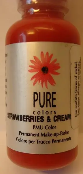 Foto aus der offiziellen Meldung: Pure colors Strawberries &amp; Cream Tattoo Tinte/permanent Make-up — Risiko: Chemikalie