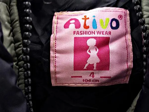 Photo from the official notice: Ativo Collection children's jacket — strangulation risk