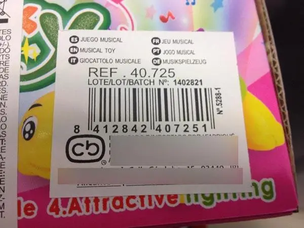 Foto do aviso oficial: Color Baby Starty Sky Projector Brinquedo musical com luzes — risco: Engasgamento