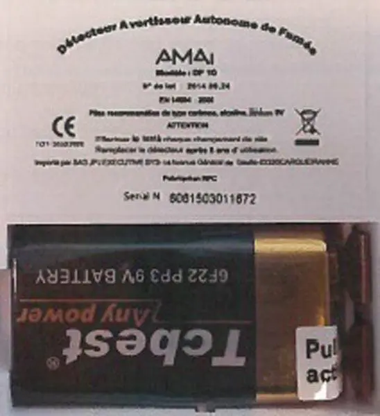 Foto do aviso oficial: AMAI Détecteur Avertisseur Autonome de Fumée Detetor de fumo — risco: Asfixia