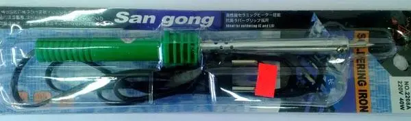 Foto do aviso oficial: San Gong Soldering Iron Ferro de solda elétrica — risco: Choque elétrico