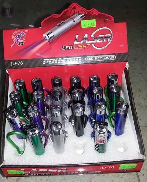 Foto aus der offiziellen Meldung: Jd Laser LED Light Laserpointer — Risiko: Sehschaden